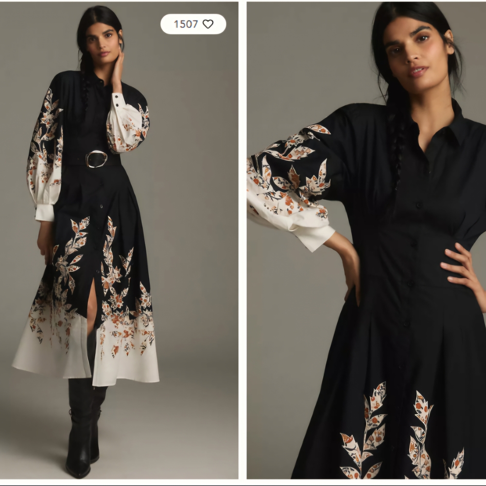 Elegant Black Floral Dress